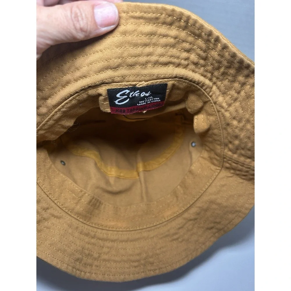 CHILDS TAN BUCKET HAT W/ BEAR THEME EARS ONE SIZE FITS MOST CUTE BEAR